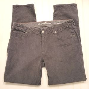 Eddie Bauer Gray Corduroy Boyfriend Slim Sz 12
